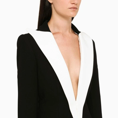 Shop Monot Mônot Black/white Low-cut Dress