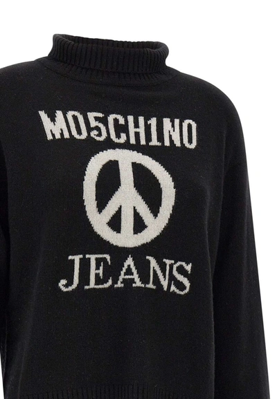 Shop Moschino Jeans Wool And Cashmere Sweater In Black