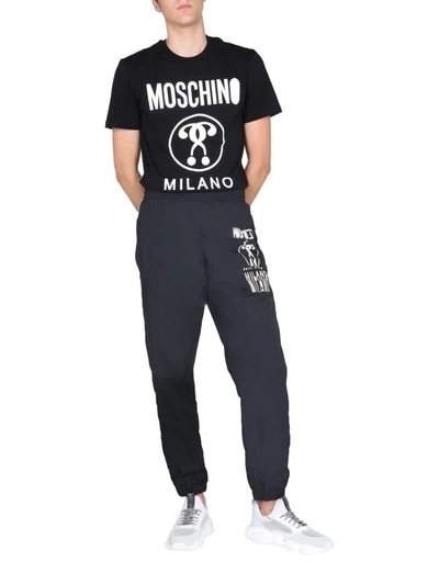 Shop Moschino Nylon Jogging Pants In Black