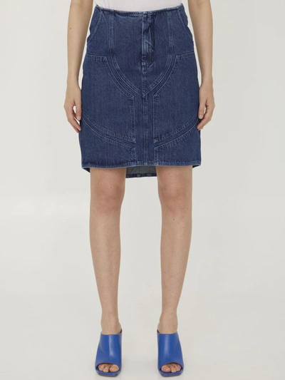 Shop Off-white Motorcycle Midi Skirt In Blue