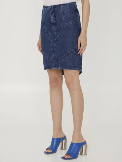 Shop Off-white Motorcycle Midi Skirt In Blue