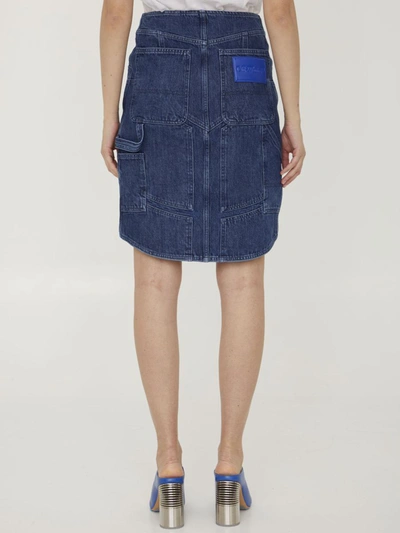 Shop Off-white Motorcycle Midi Skirt In Blue