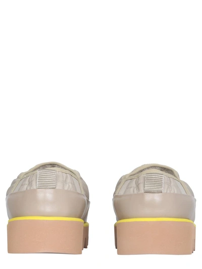 Msgm Platform Logo Patch Sneakers In Beige