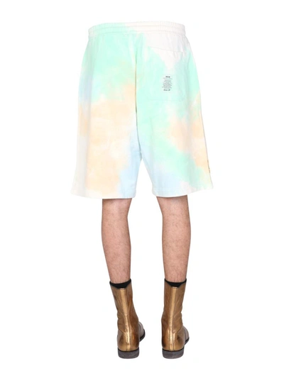 Msgm Tie Dye Pattern Bermuda In Multicolour