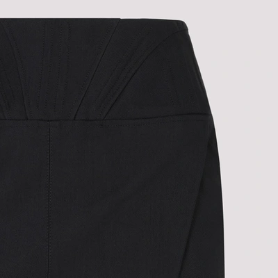 Shop Mugler Viscose Midi Skirt In Black
