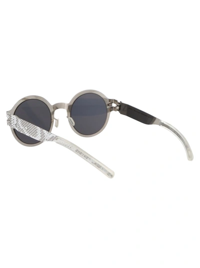 Mykita Sunglasses In 241 Silver White Python Dark Grey Solid