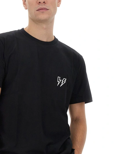 Shop Neil Barrett "double Bolt" T-shirt In Black