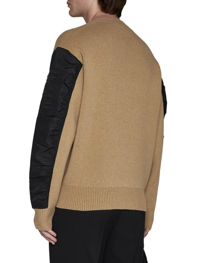 Shop Neil Barrett Sweaters In Dark Beige/ Black