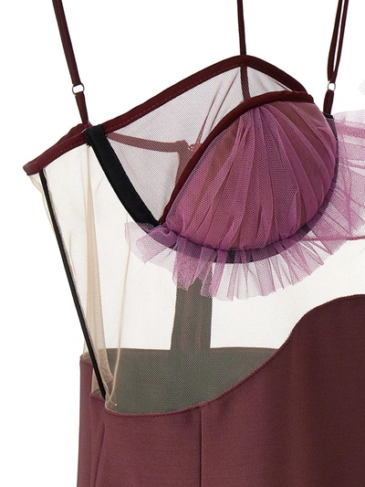 Shop Nensi Dojaka 'explosive Flower Bra' Dress In Purple