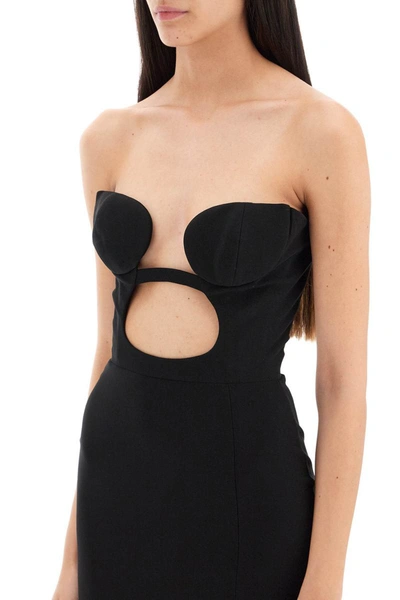 Shop Nensi Dojaka Maxi Bustier Dress With Cut-out In Black