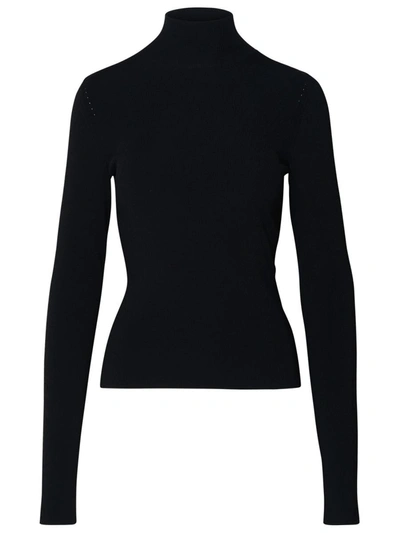 Shop Off-white 'logo Band' Black Viscose Blend Sweater