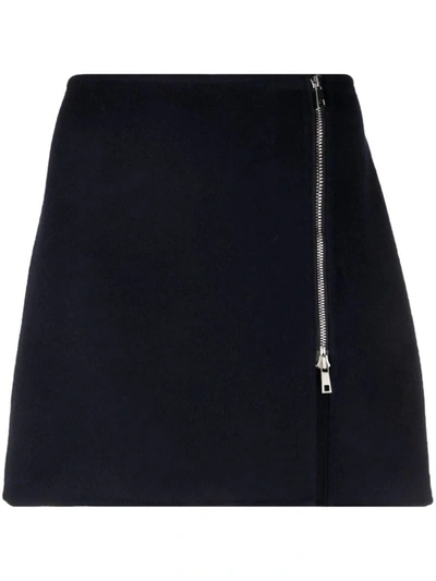 Shop P.a.r.o.s.h . A-line Side Zip-fastening Miniskirt In Blu