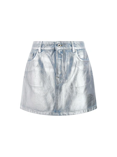 Shop Paco Rabanne Rabanne Skirts In Light Silver