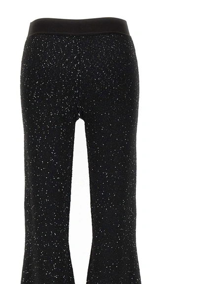 Shop Palm Angels "soiree Knit Logo" Trousers In Black