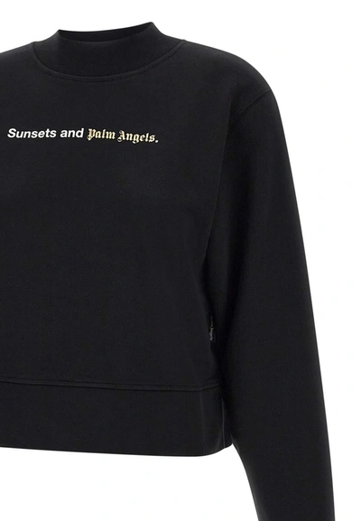 Shop Palm Angels "sunsets" Cotton Sweatshirt In Black