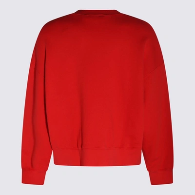 Shop Palm Angels Red Cotton Bear Sweatshirt