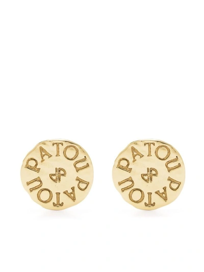 Patou Ancient Coins Circular Stud Earrings In Yellow &amp; Orange
