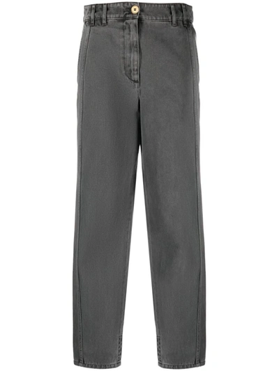 Shop Patou Logo Straight-leg Jeans In Grey
