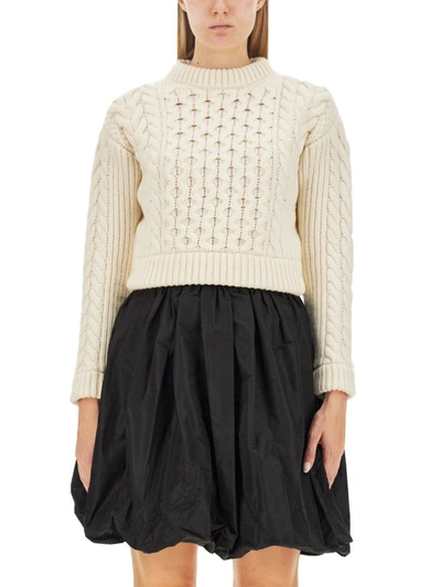Shop Patou Woven Sweater In Ivory