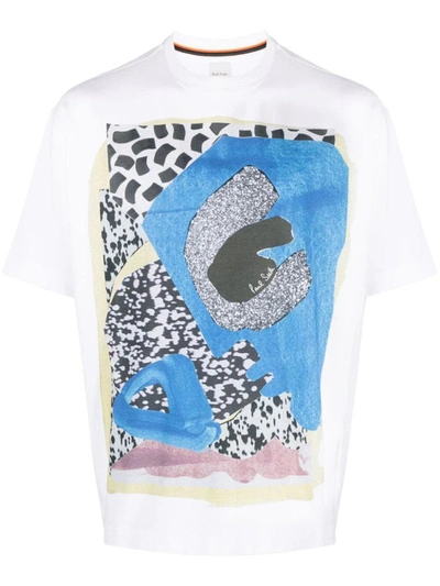 Shop Paul Smith Mens Abstract Print Tshirt Clothing In White