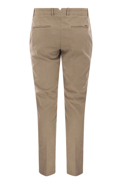 Shop Peserico Cotton And Silk Trousers In Beige