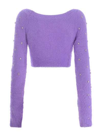 Shop Philosophy Di Lorenzo Serafini Crop Sweater Philosophy In Lilac