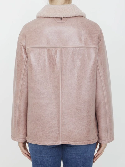 Shop Salvatore Santoro Pink Leather Jacket