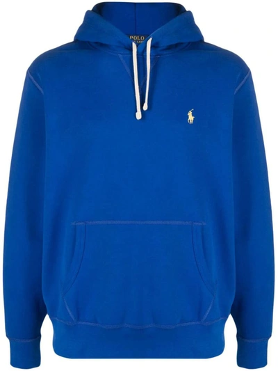 Shop Polo Ralph Lauren Long Sleeve Knit Hoodie Clothing In Blue