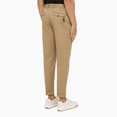 Shop Pt Torino Chino Trousers In Beige