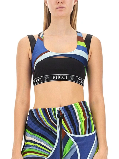 Shop Pucci Tops In Lycra In Multicolour