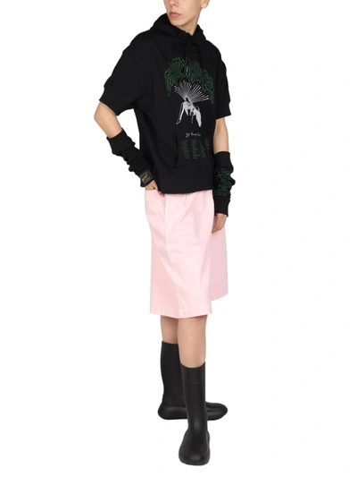 Shop Raf Simons Denim Shorts In Pink