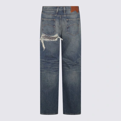 Shop Rhude Indigo Denim Used Jeans In Blue