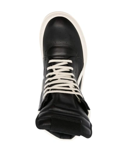 Shop Rick Owens Mega Bumper Geobasket Sneakers In Black/milk/milk
