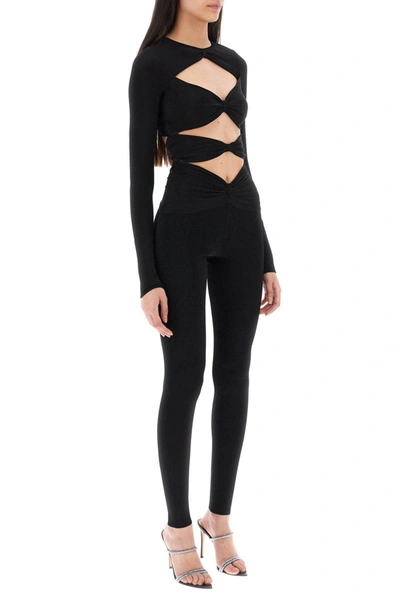 Shop Roberto Cavalli Long-sleeved Jumpsuit With Cut-outs In Black