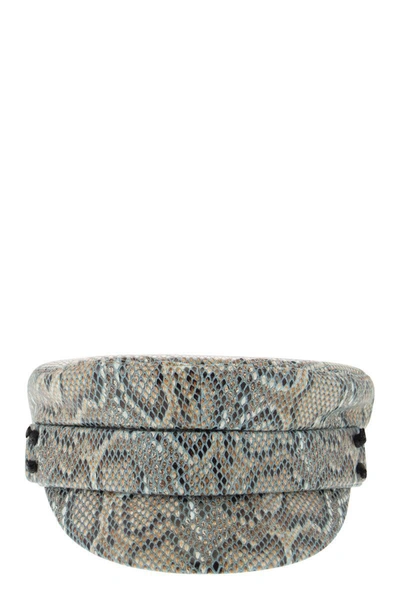 Ruslan Baginskiy Baker Boy - Snake Pattern Cap In Blue
