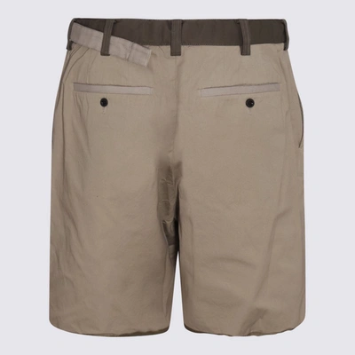 Shop Sacai Khaki Cotton Shorts In Brown