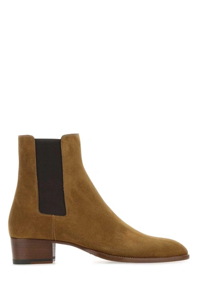 Shop Saint Laurent Boots In Camel