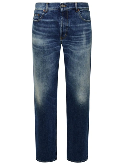 Shop Saint Laurent Vintage Blue Cotton Jeans