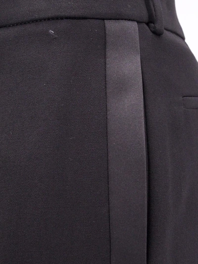 Saint Laurent Men Tuxedo Wool Trouser With Satin Side Band In Black