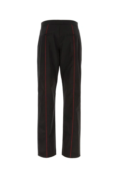 Ferragamo Contrasting-trim Cotton Track Pants In Blackblack