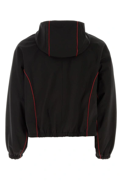 Ferragamo Contrast-piping Drawstring Lightweight Jacket In Black