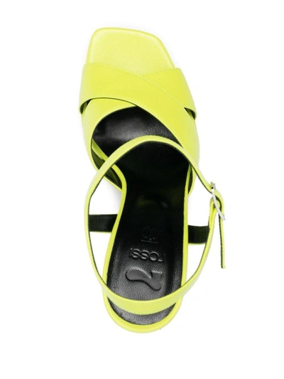 Shop Si Rossi Leather Heel Sandals In Yellow