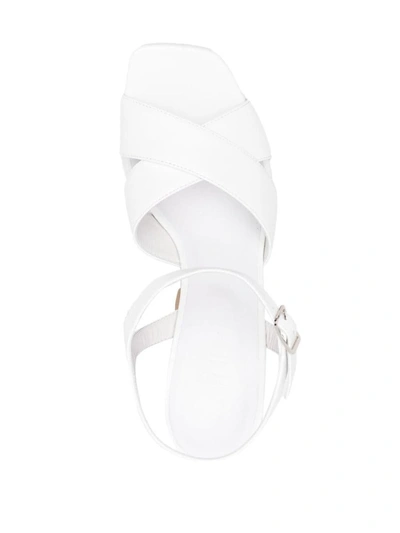 Si Rossi White Sandals With A Sculpted Heel In White