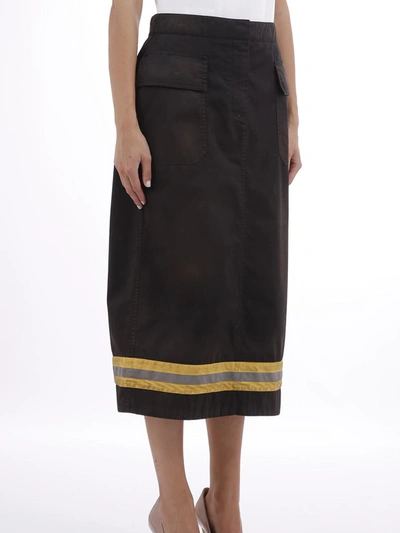 Calvin Klein 205w39nyc High-waist Reflective Stripe Midi Skirt In Black