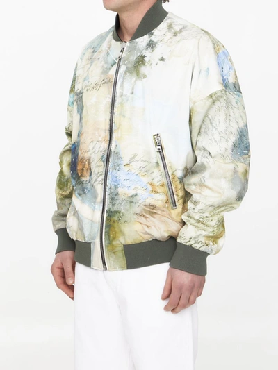 Shop Balmain Sky Print Reversible Bomber Jacket In Multicolor