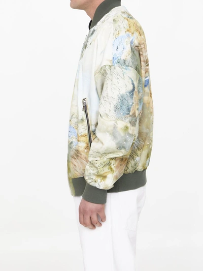 Shop Balmain Sky Print Reversible Bomber Jacket In Multicolor