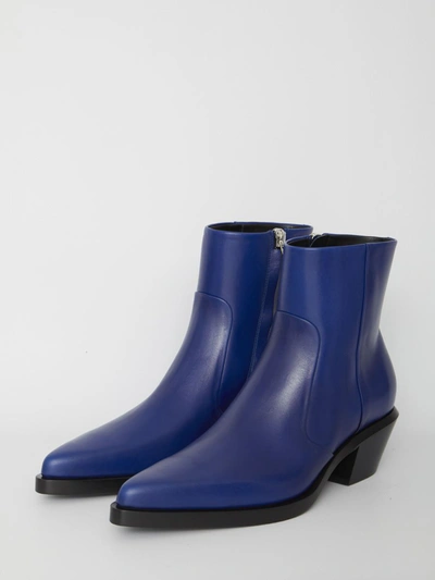 Shop Off-white Slim Texan Ankle Boots In Blue