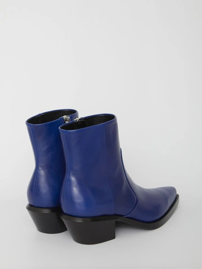 Shop Off-white Slim Texan Ankle Boots In Blue