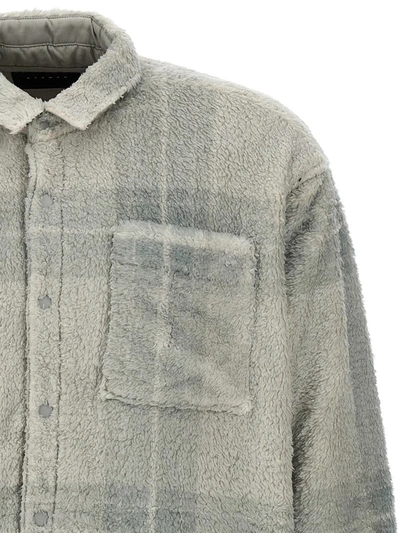 Shop Stampd 'plaid Cropped Sherpa Buttondown' Jacket In Green