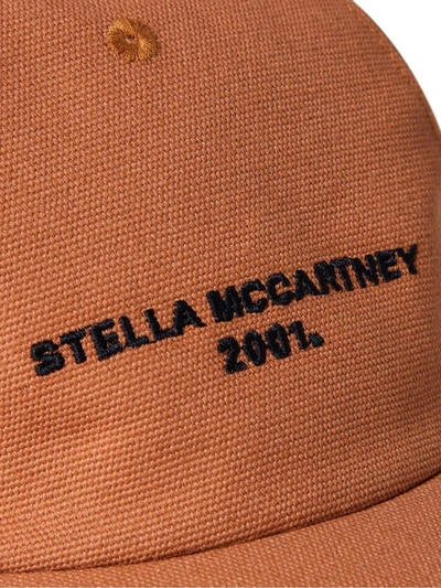 Shop Stella Mccartney Eco Cotton Logo Baseball Cap In Brown